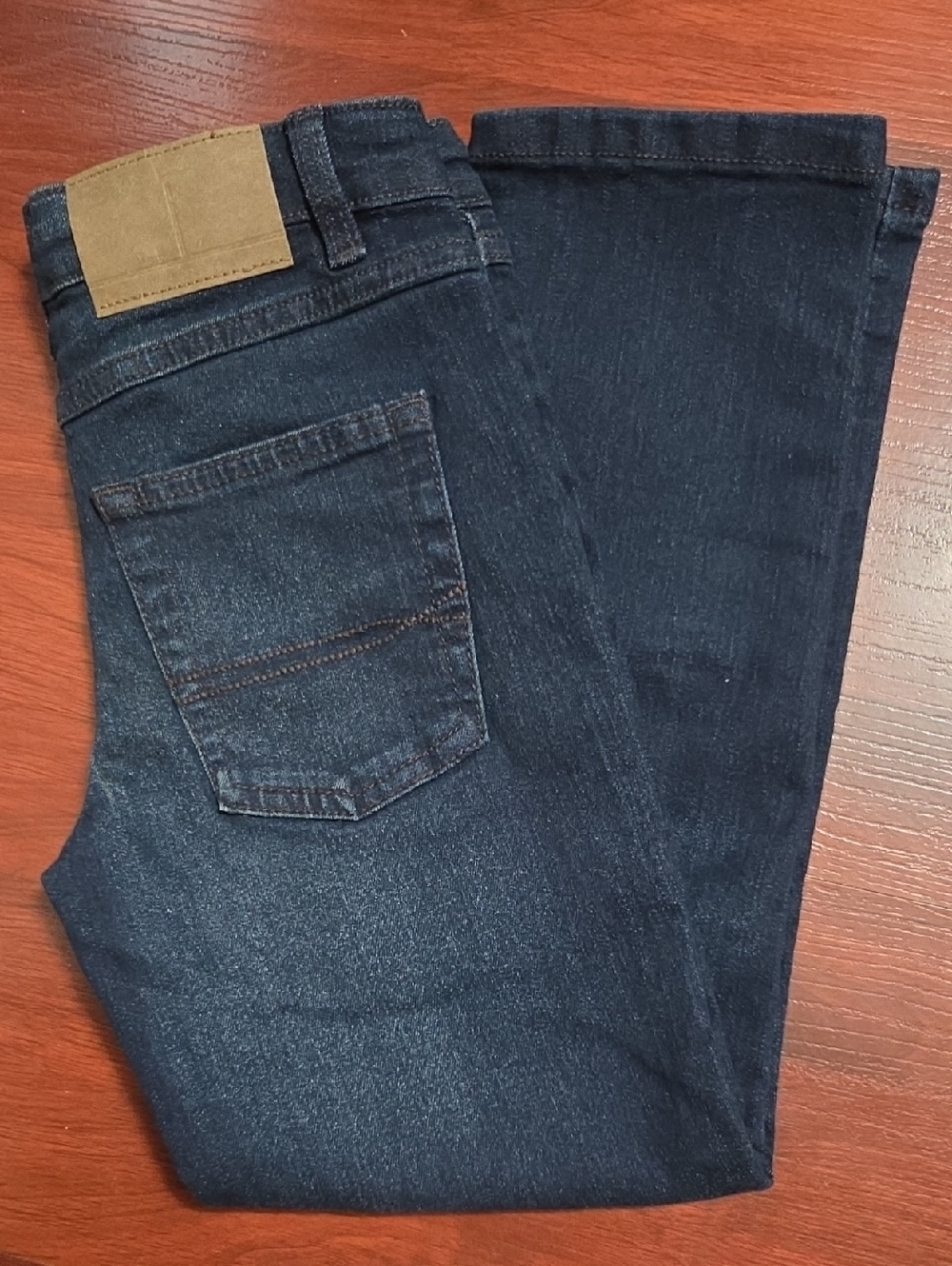 Tommy Hilfiger Boys Dark Indigo Straight Jeans, Size 7